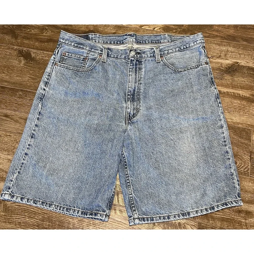 Levis 550 Shorts Mens 40 Relaxed Fit Denim Medium Wash Blue Jorts 10”